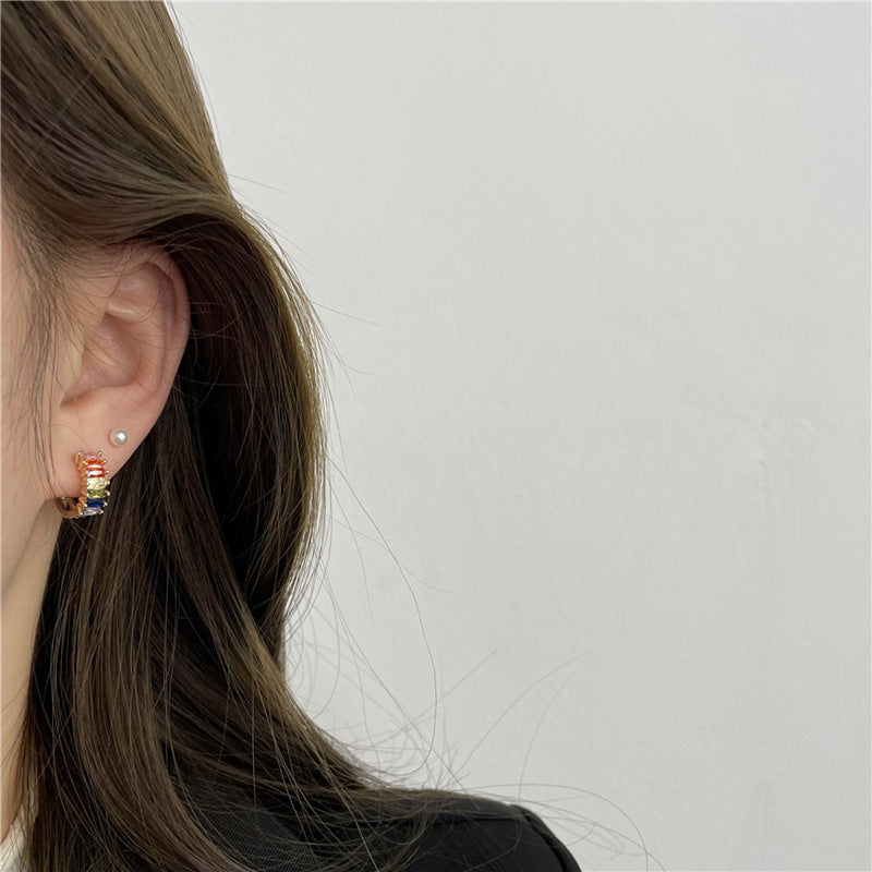 Wholesale Iridescent Zircon Rhinestone Earrings
